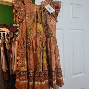 Floral Ruffle Sleeve Dress